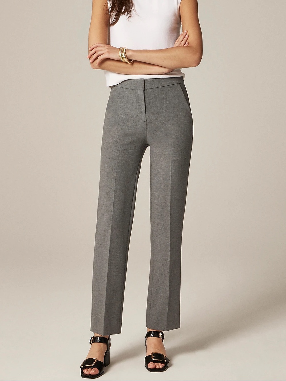 J.Crew Women’s Size 14 Gray Tailored Straight Leg Ankle Dress Pants 27”